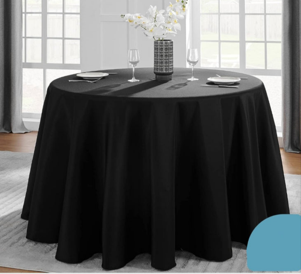 Black Linen Tablecloths (132 inches)