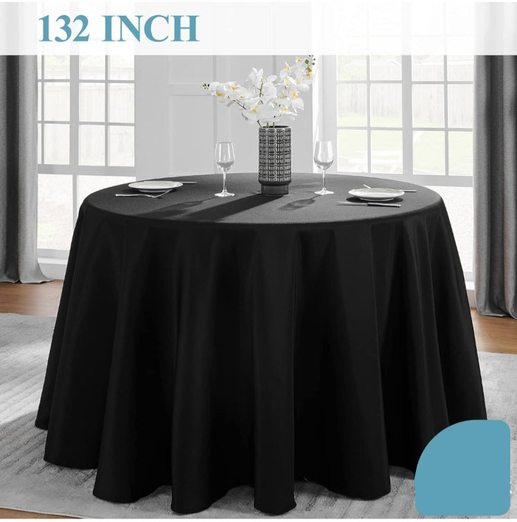 Black Linen Tablecloths (132 inches)