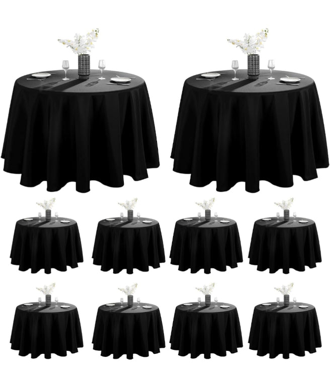 Black Linen Tablecloths (132 inches)