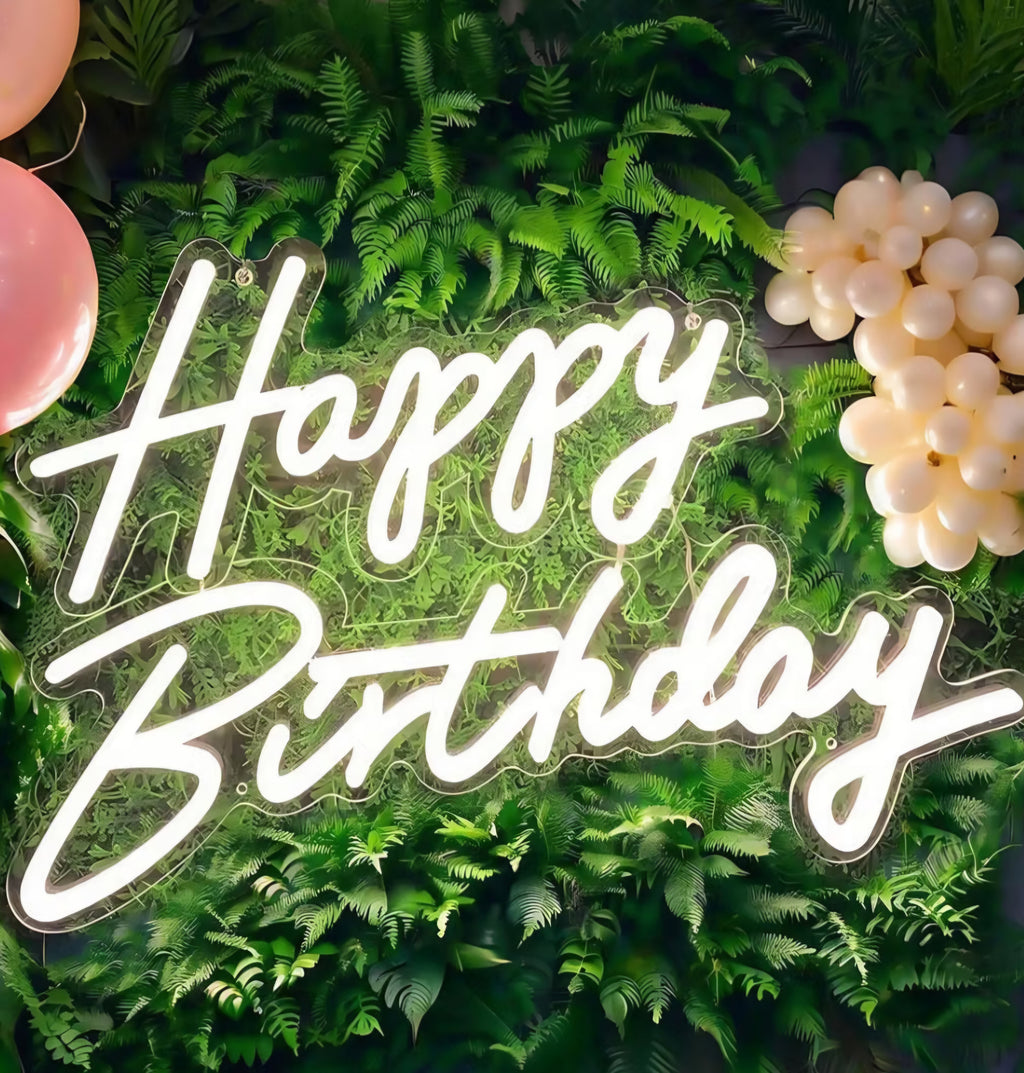 Neon Happy Birthday Sign Full Length: 48 inches