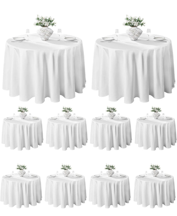 White Linen Tablecloths (132 inches)